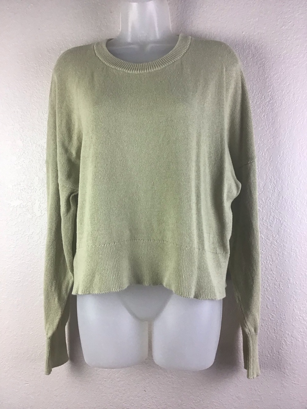 Modern Citizen Cotton Linen Blend Crew Neck Cropped Sweater XL